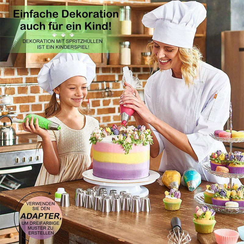 Spritztüllen Set aus Edelstahl  für Cupcakes & Kuchen Dekoraktion