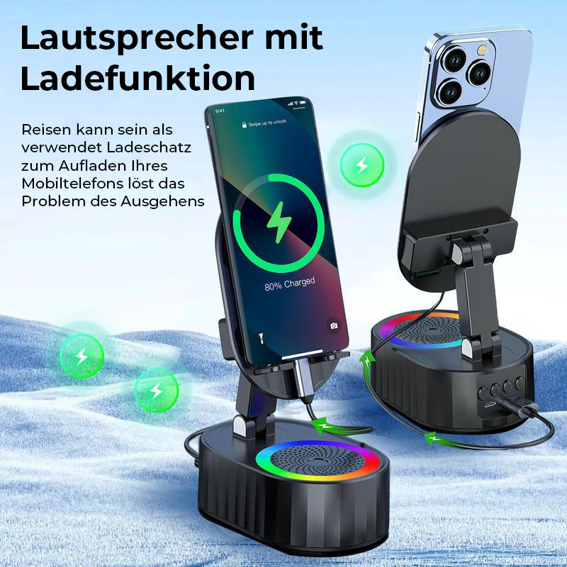 Drahtloser Induktions-Audio-Bluetooth-Lautsprecher 5 in 1 Telefonhalterung