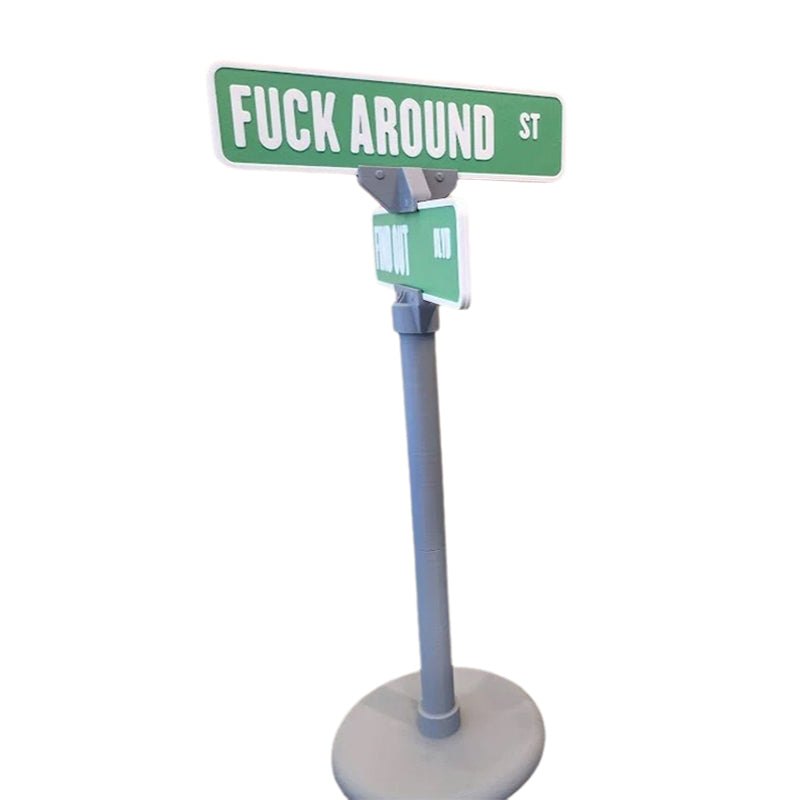 F Around/Find Out Straßenschild Tischdekoration