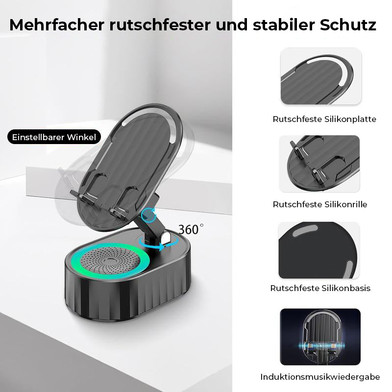 Drahtloser Induktions-Audio-Bluetooth-Lautsprecher 5 in 1 Telefonhalterung