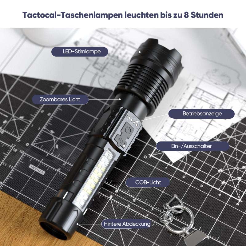Ultrahelle Taschenlampe mit weißem Laser und großer Reichweite