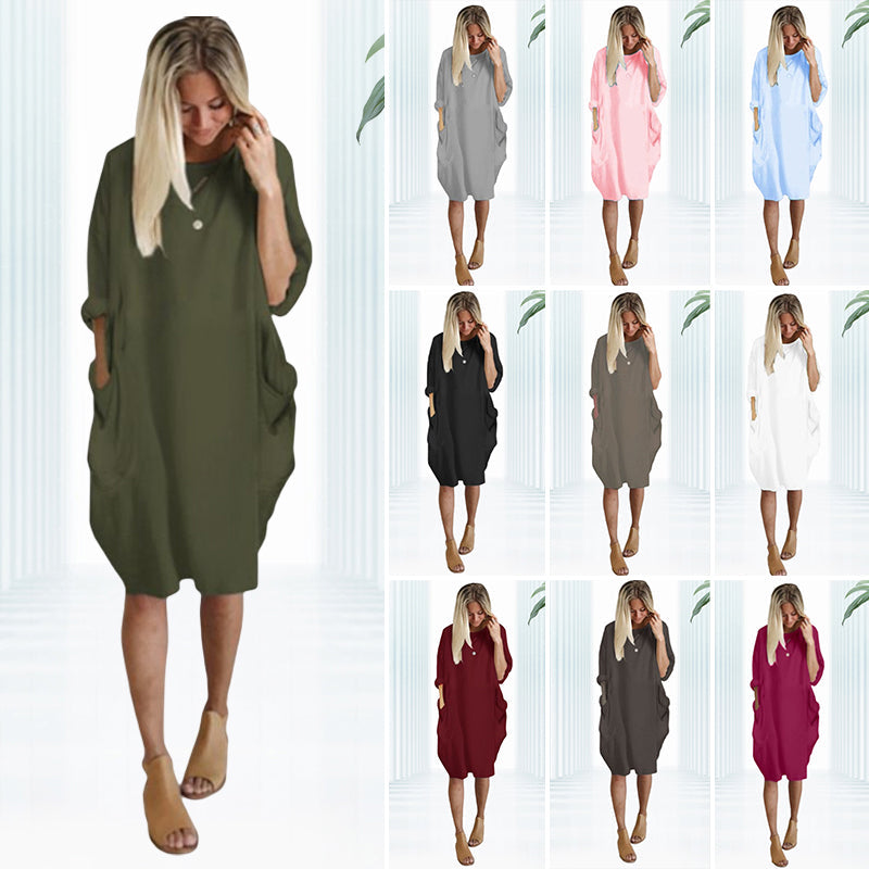 Lässiges O-Outline-Kleid für Damen