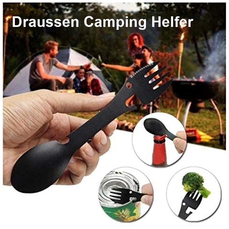 Draussen Camping Helfer - 5 in 1 taktischer Gabel