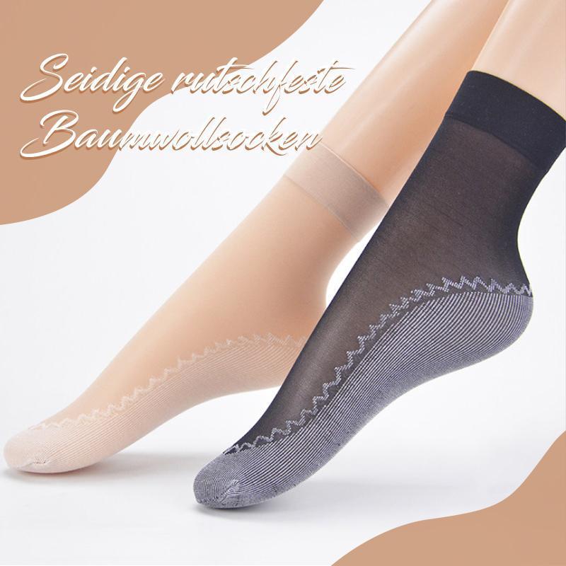 Seidige rutschfeste Baumwollsocken