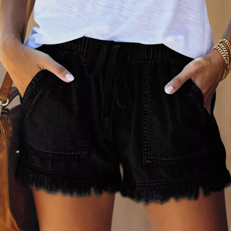 Lässige Damen Jeansshorts mit Taschen