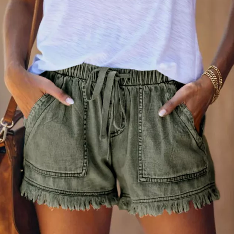 Lässige Damen Jeansshorts mit Taschen