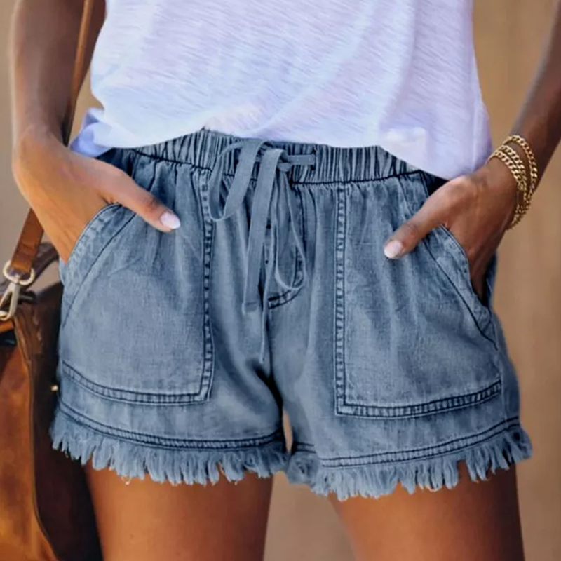 Lässige Damen Jeansshorts mit Taschen