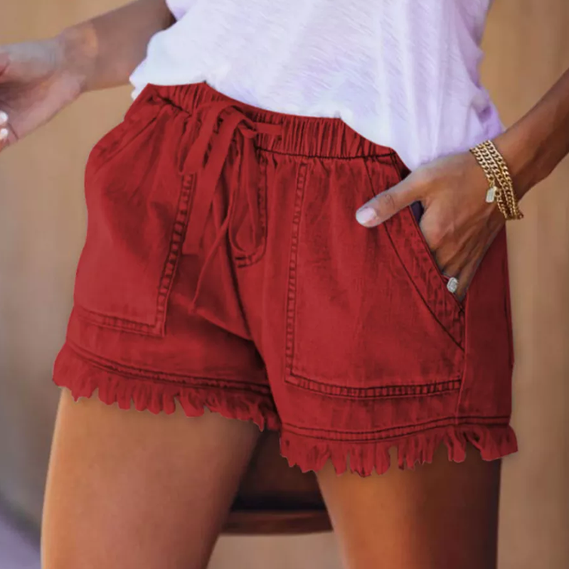 Lässige Damen Jeansshorts mit Taschen