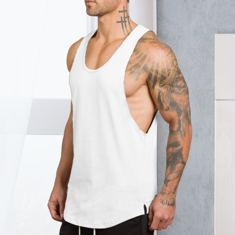 Einfarbiges Fitness-Tanktop für Herren