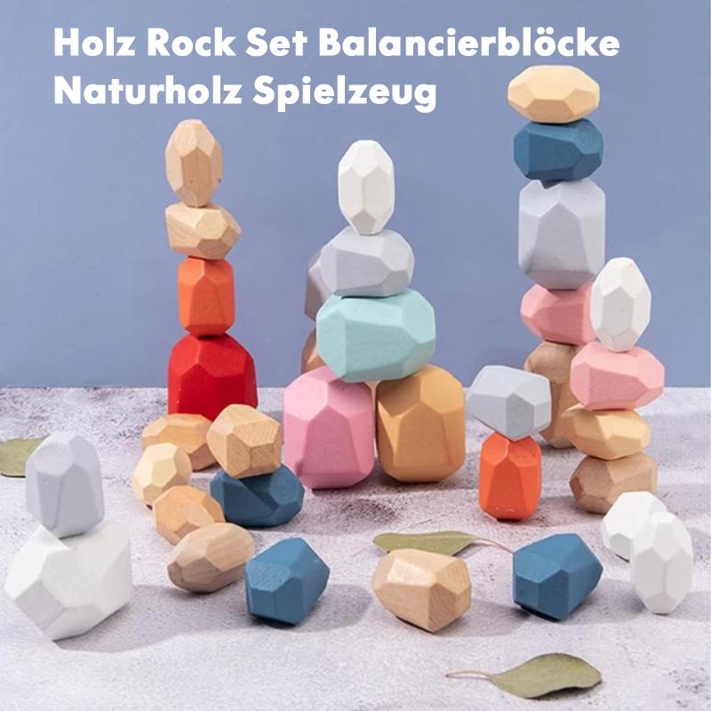 Holz Rock Set Balancierblöcke Naturholz Spielzeug