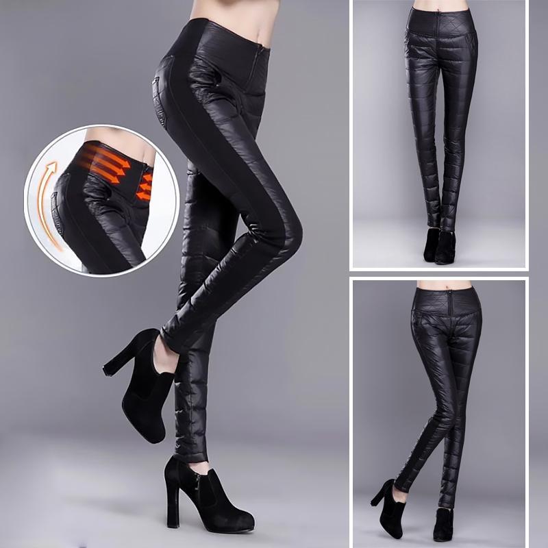 Frauen Hohe-Taille Daunenhose