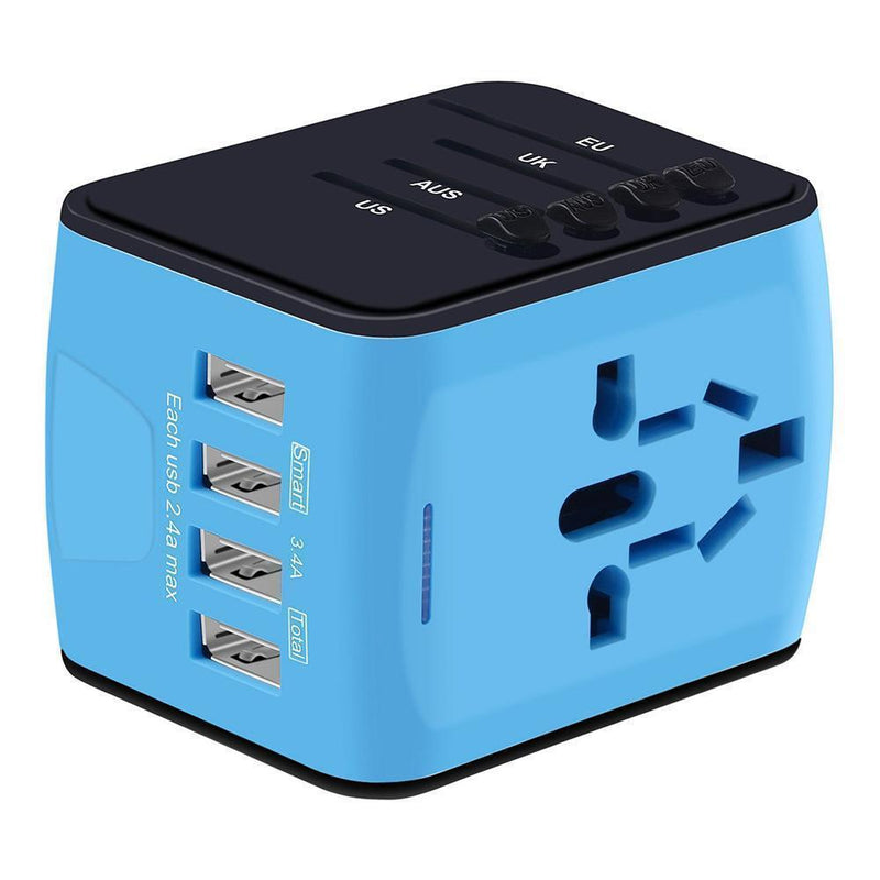 Bequee Universal World Plug Reiseadapter, blau