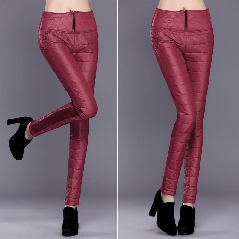 Frauen Hohe-Taille Daunenhose