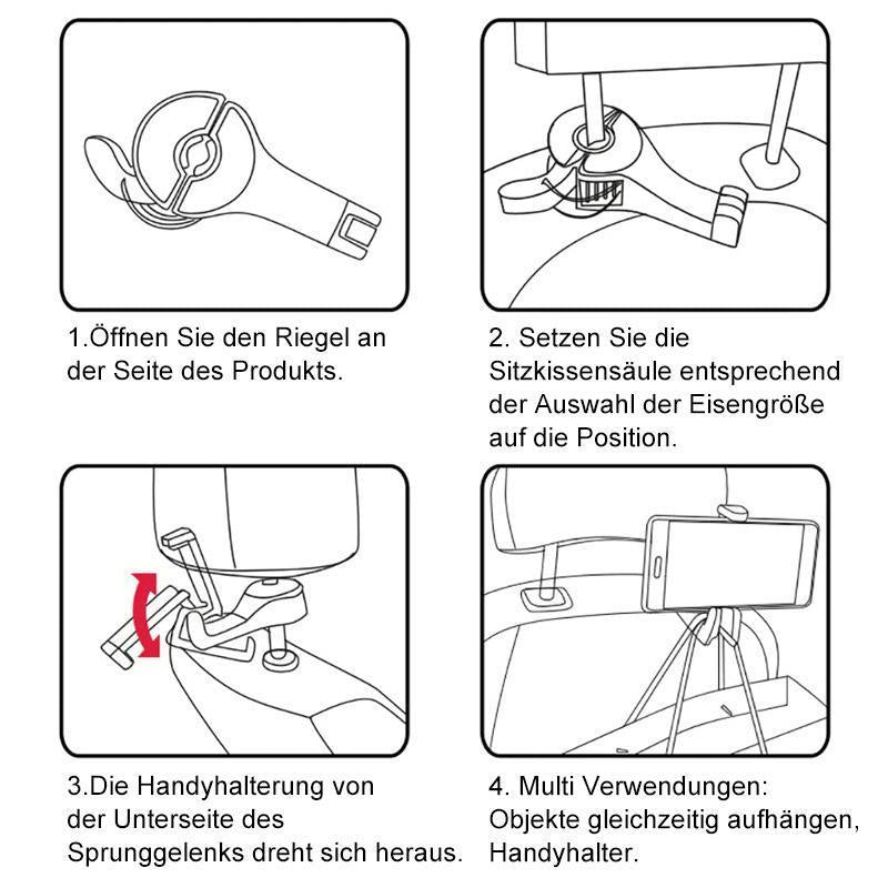 Kopfstützenhalterung Auto Haken