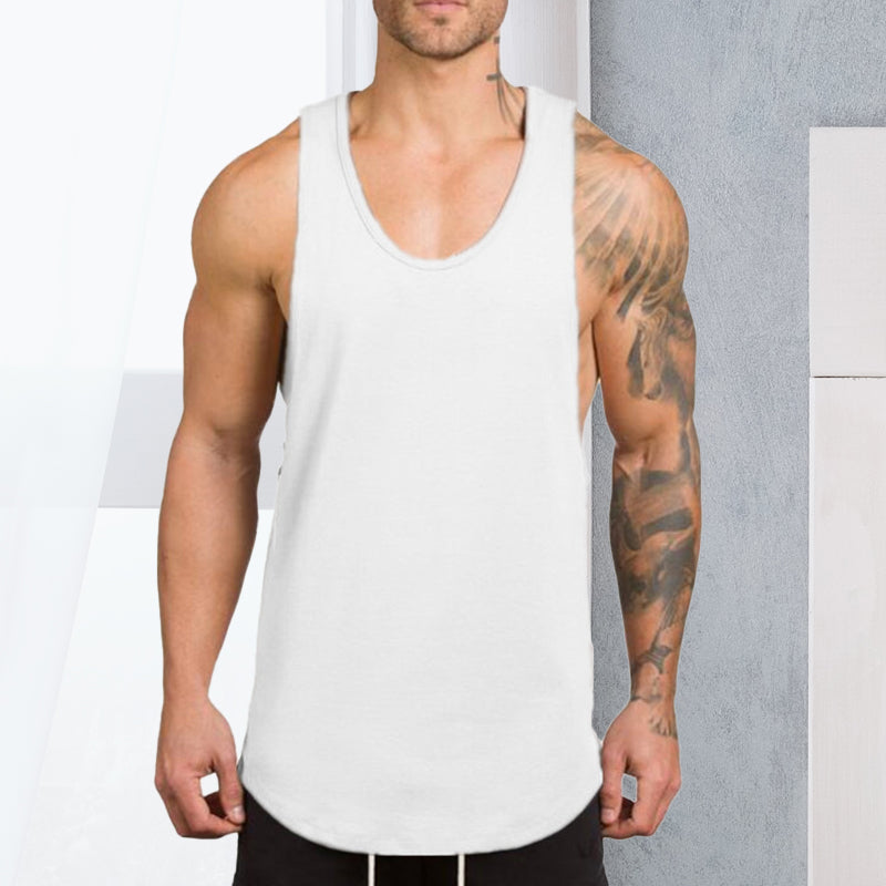 Einfarbiges Fitness-Tanktop für Herren