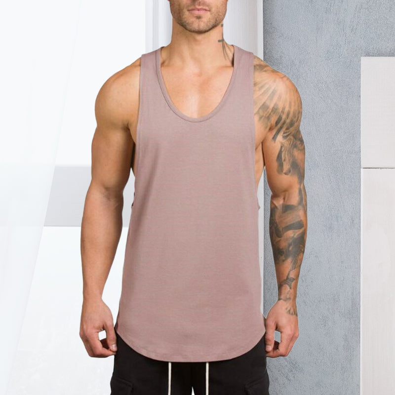Einfarbiges Fitness-Tanktop für Herren