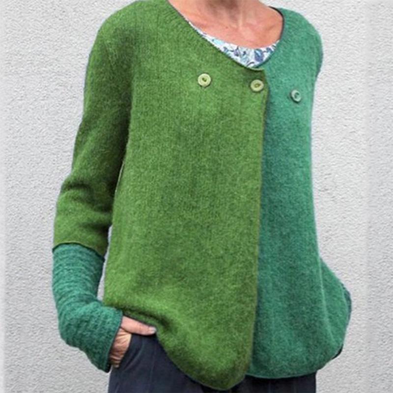 Kontrastfarbener Strickpullover