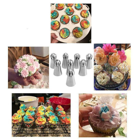 Spritztüllen Set aus Edelstahl  für Cupcakes & Kuchen Dekoraktion