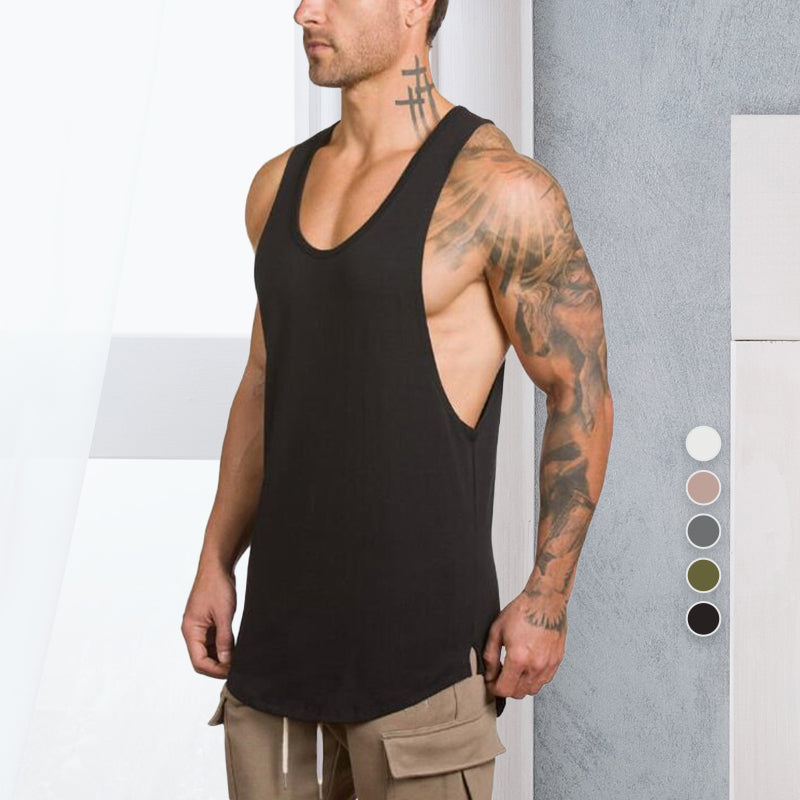 Einfarbiges Fitness-Tanktop für Herren
