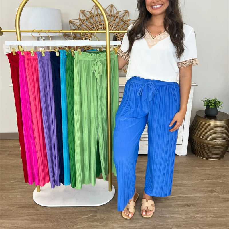 Hohe Taille Plissee Vielseitige Hose