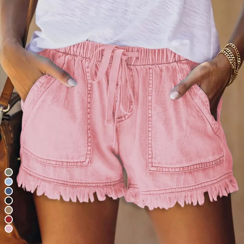 Lässige Damen Jeansshorts mit Taschen